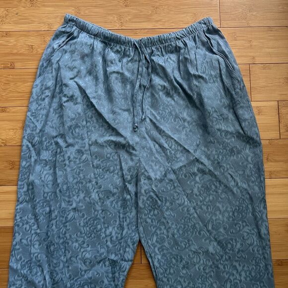Vtg Kindred Spirit Womens Relaxed Hippie Blue Paperbag Pants XL Elastic Waist - Picture 2 of 7